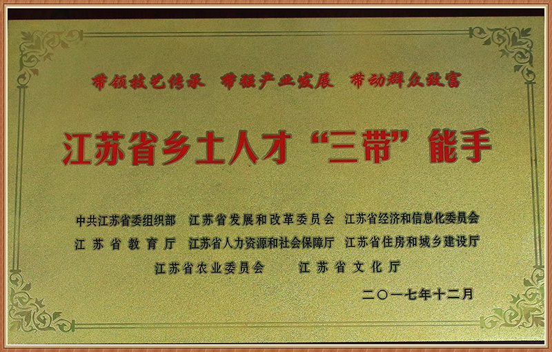 江苏省乡土人才“三带”能手